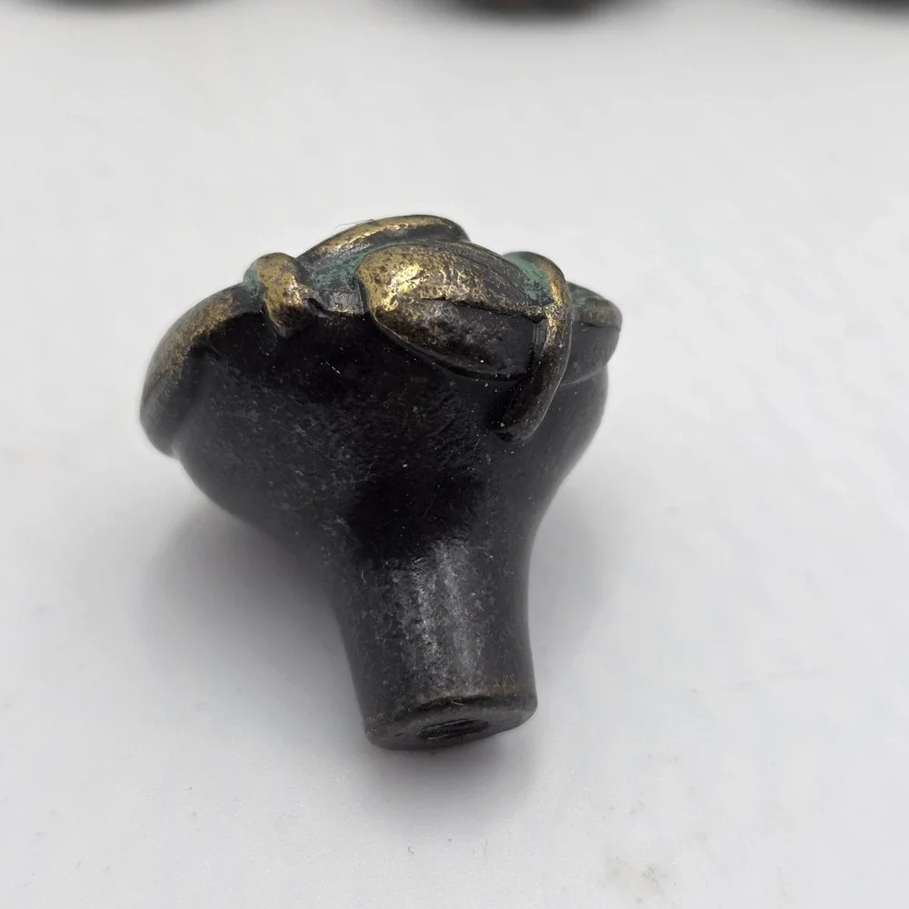 VTG Keeler Brass‎ Leaf Knob Drawer Pull Verdigris Green 1.25